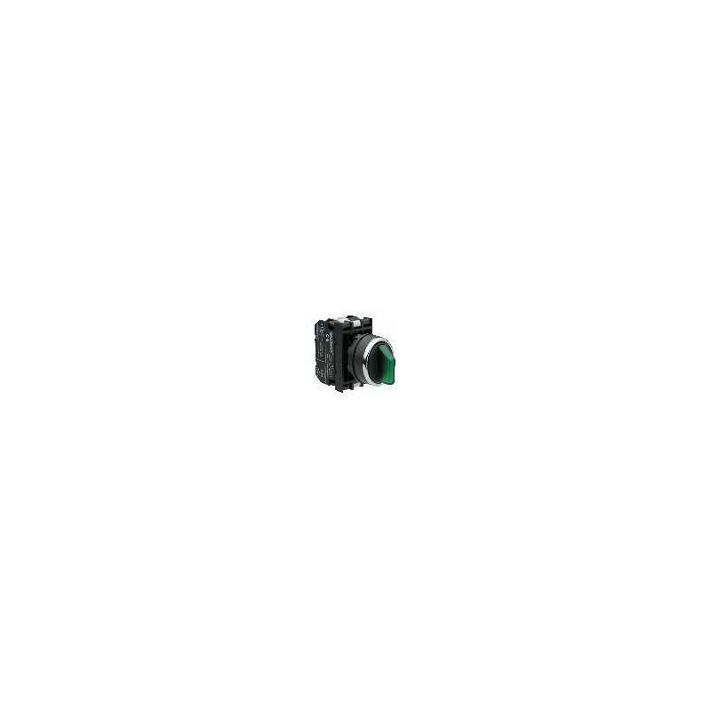 B1Y0SL21Y ⟡ Переключатель с подсветкой светодиод 0-1 без фиксации зеленый (1НО)