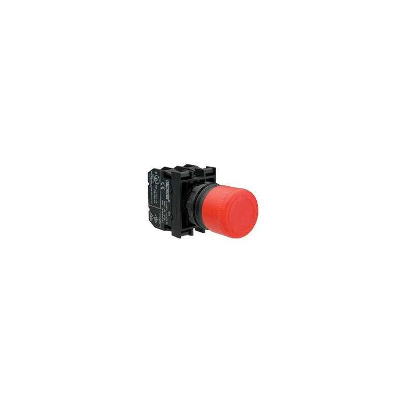 B102E30 ⟡ Кнопка нажимная аварийная с цилиндрической головкой Ø 30 мм, красная