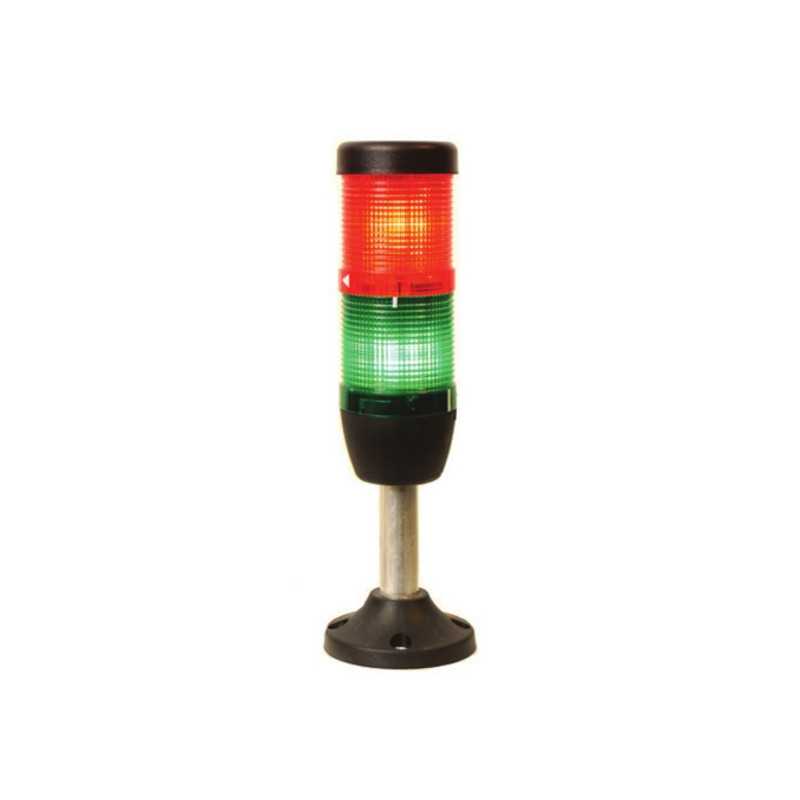 IK52F220XM03 ⟡ Сигнальная колонна Ø 50 мм. Красный, зелёный, 220 V AC, стробоскоп Flash