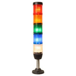 IK55F024ZM03 ⟡ Сигнальная колонна Ø 50 мм. Красный, жёлтый, зелёный, синий, белый, 24 V DC, стробоскоп Flash, с зуммером