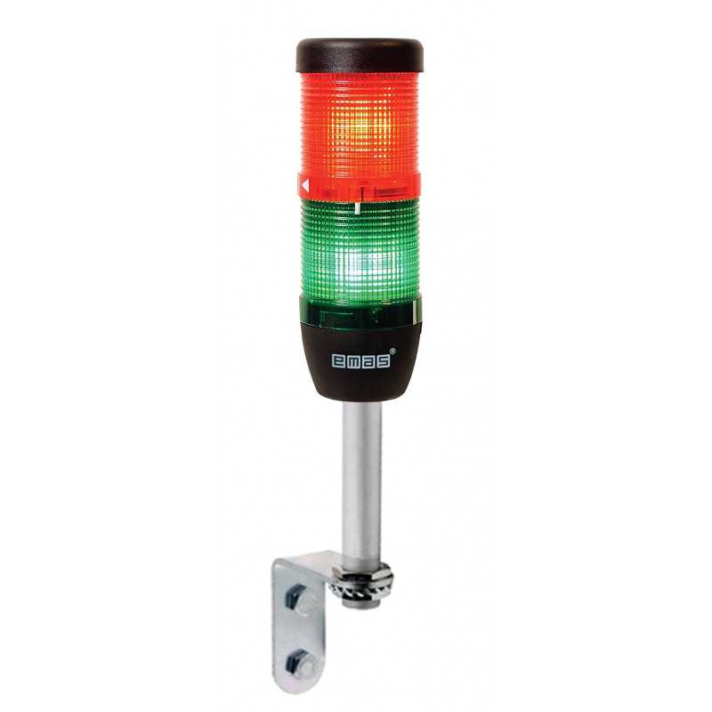 IK52L024XD01 ⟡ Сигнальная колонна Ø 50 мм. Красный, зелёный 24 V DC, светодиод LED, алюминиевое настенное соединение 100 мм.