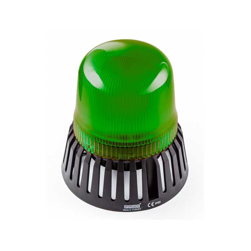 IT120G024 ⟡ Проблесковый маячок Ø 120 мм, с зуммером, зеленый, 12-24V AC/DC