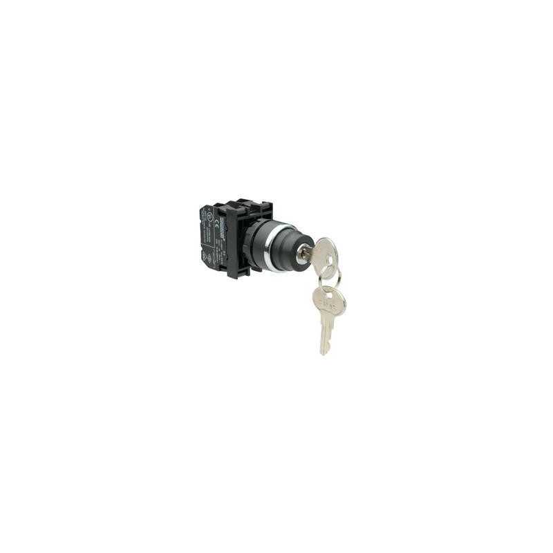 B100AA20 ⟡ Кнопка с ключом 0-1, ключ вынимается в положении 0 (1НО)
