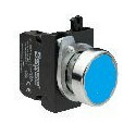 Кнопка нажимная круглая синяя CM101DM (2НО)
